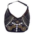 Women's Fashion Beaded Brown Hand Bag