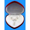 Lovely Gift Pearl Set, Ring, Necklace, Earrings