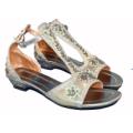 Women's Sequined Gray Sandals - 6 pairs
