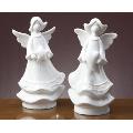 2 Assorted White Ceramic Angels