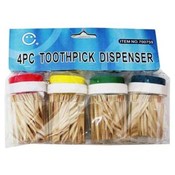 4 Pack Toothpicks with Dispenser