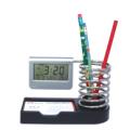 Electronic Calendar Clock w/Card and Pen Holder