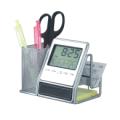 Electronic Calendar Clock with Card and Pen Holder