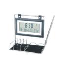 Elec Memo Calendar Clock w/ Card &amp; Pen Holder