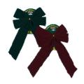 16" Green and Burgundy Bows