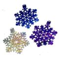 14" Silver and Blue Snowflakes