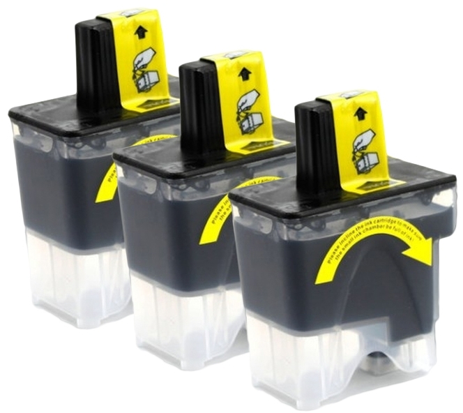 3 Compatible Brother LC41 Black Ink Cartridges LC41BK