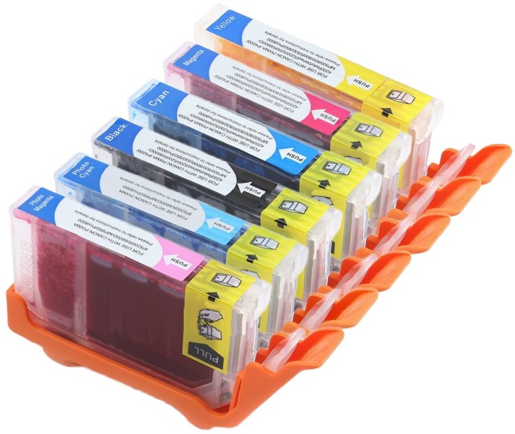 Compatible Canon CLI-8 Ink Cartridges: 6-Pack - 1 SET