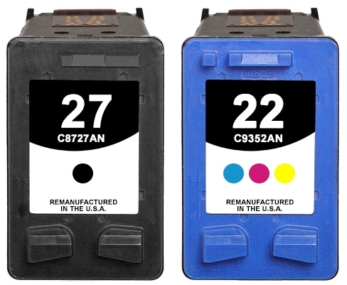 Reman HP 22 & 27 Value 2-Pack: 1 black / 1 color