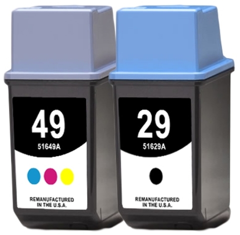 Reman HP 29 & 49 Value 2-Pack: 1 black / 1 color