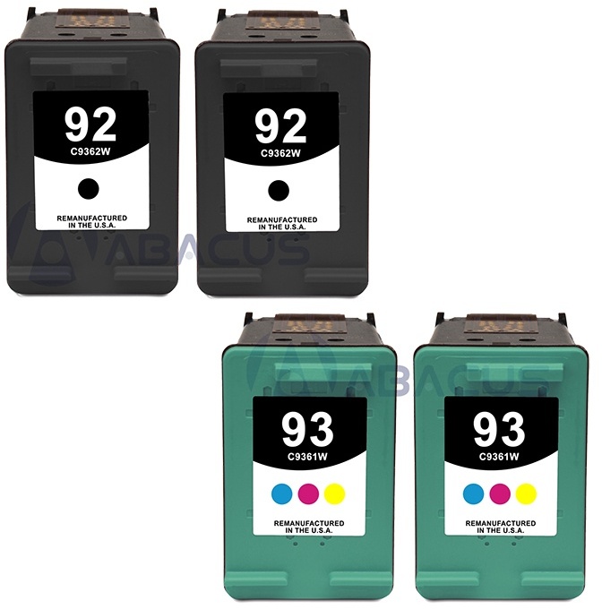 Reman HP 92 & 93 Value 4-Pack: 2 black / 2 color