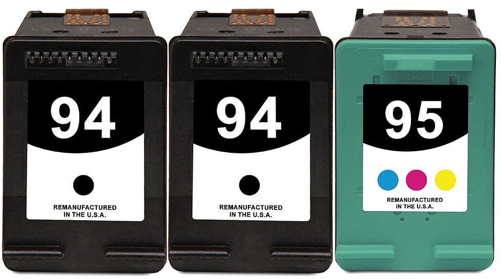 Reman HP 94 & 95 Value 3-Pack: 2 black / 1 color