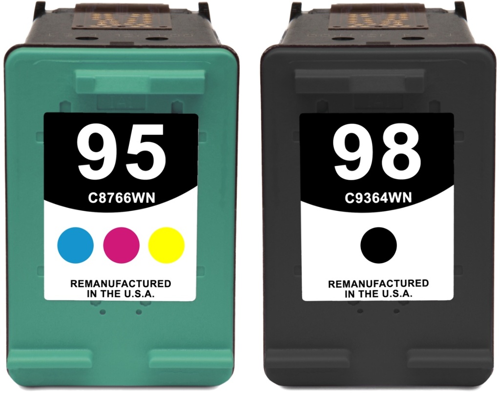 Reman HP 95 & 98 Value 2-Pack: 1 black / 1 color