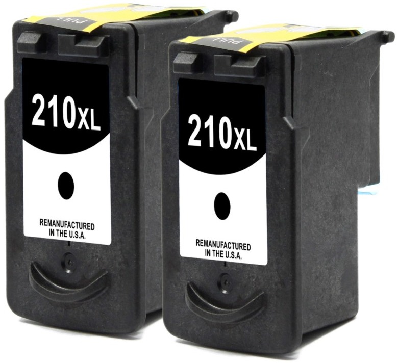 Remanufactured Canon PG-210XL Black Ink Cartridges (2-Pack)