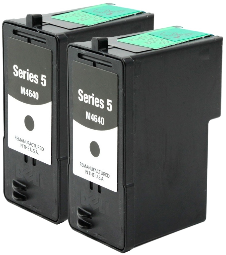 Reman Dell Series 5 (J5566) Black Ink Cartridge: 2-pack