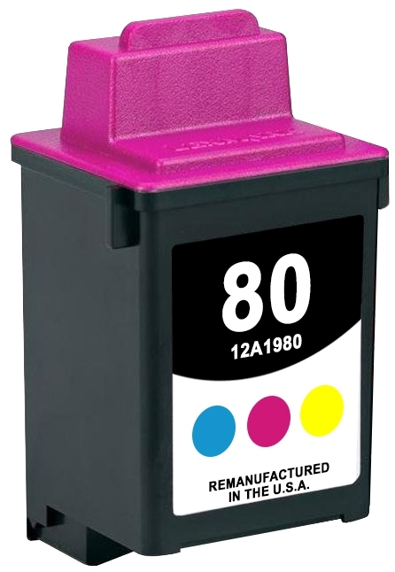 Remanufactured Lexmark 12A1980 / 80 Color Ink Cartridge