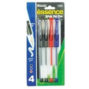 BAZIC Essence Assorted Color Gel-Pen w/ Grip (4/Pa