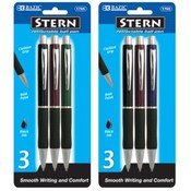 BAZIC Stern Retractable Ballpoint Pen w/ Grip (3/P