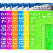 BAZIC Asst. Size Multicolor Lettering Stencil Sets