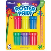 BAZIC 6 Washable 18ml Poster Paint w/ Brush