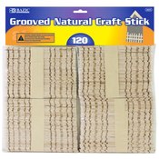 BAZIC Grooved Natural Craft Stick (150/Pack)