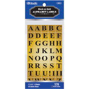 BAZIC Gold Foil Alphabet Label (378/Pack)