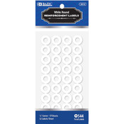 BAZIC White Round Reinforcement Label