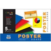 BAZIC 22" X 14" Asst. Color Poster Board (5/Pack)