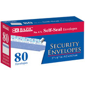 BAZIC #6 Peel &amp; Seal Security Envelope (80/Pack)