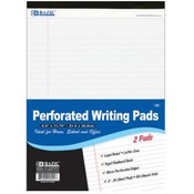 BAZIC 50 Ct. 8.5" X 11" White Writing Pad (2/Pack)