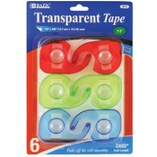 BAZIC 1/2" X 400" Transparent Tape w/ Dispenser (6