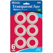 BAZIC 3/4" X 1000" Transparent Tape Refill (6/Pack