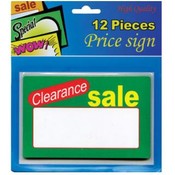 5.5" X 3.5" Clearance Sale Price Sign (12/Pack)