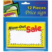 5.5" X 3.5" Blow-Out Sale Price Sign (12/Pack)