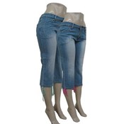 Women's Stretch Capri Jean w/ Color Drawstring