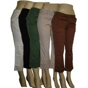 Womens Cotton Color Capri Pants
