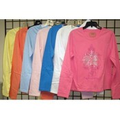 Ladies Long Sleeves Printed Stretch Tee