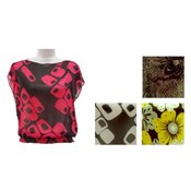 Womens Wide Neck Woven Blouse