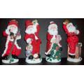 Poly Resin 4 PK Santas
