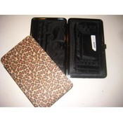 Designer Look Leopard Patent Flat Wallet/Clutch