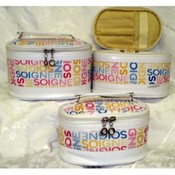 3-piece beauty case set with mirror