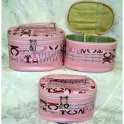 3-piece beauty case set with mirror