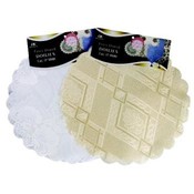 3 Piece 12" Round White/Beige Woven Doilies