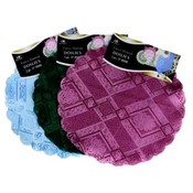 3 Piece 12" Round Assorted Color Woven Doilies