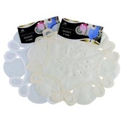 White/Beige 14" Round Woven Handmade Doily