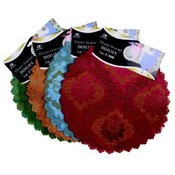 3 Piece. 12" Round Elegant Woven Jacquard Doilies