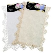 White/Beige 12"x18" Knit Crochet Placemat