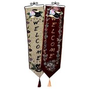 Assorted  "Welcome" knit Tapestry With Hanger