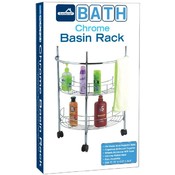 Bath Chrome Basin Rack With Wheels