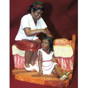 7.5"X6" Ethnic Grandma Braiding Hair Figurine